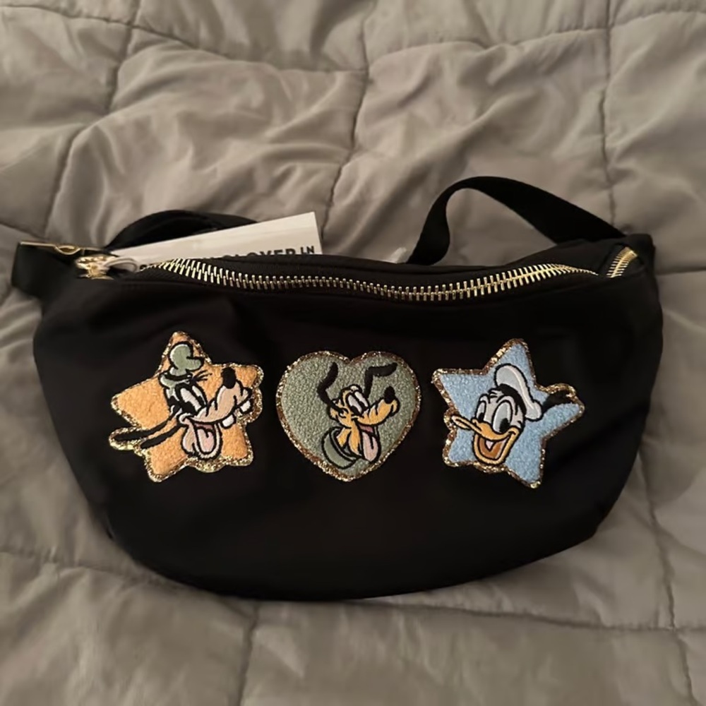 Stoney Clover Lane Black Crossbody Bag with Disney Patches